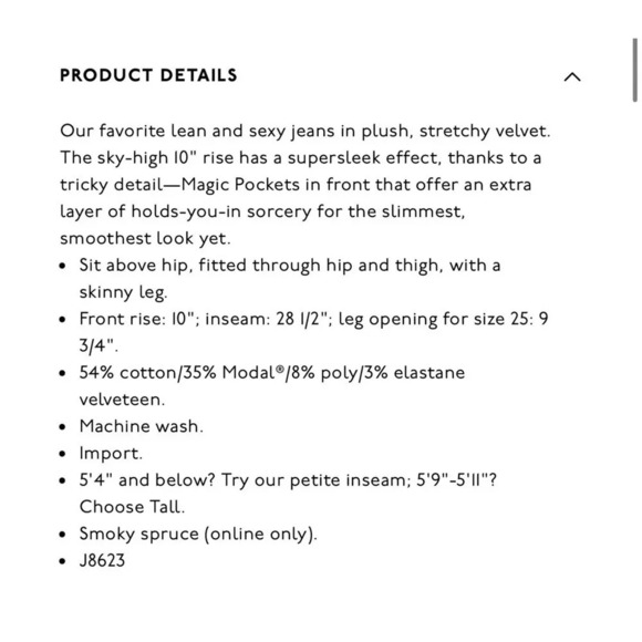 Madewell Stretch Velvet Edition 10” High-Rise Skinny Jeans Size 28 - Picture 13 of 15